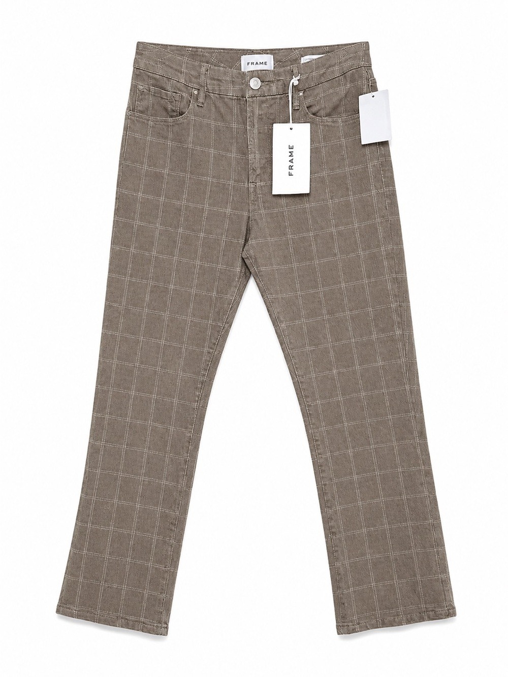 Frame Le Crop Mini Boot Brown Plaid